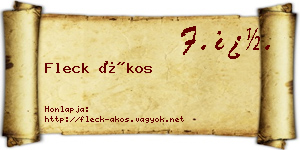 Fleck Ákos névjegykártya