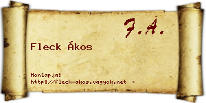 Fleck Ákos névjegykártya